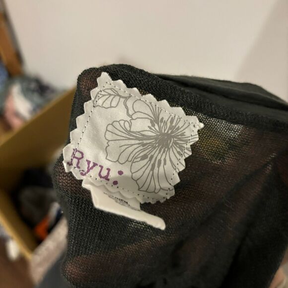 Ryu Linen Blend Ombre Lightweight Flowy Boho Hippie Tie Front Top size Medium - Picture 4 of 11